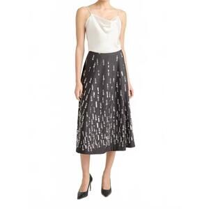 NEW CINQ A SEPT selene midi skirt in charcoal multi